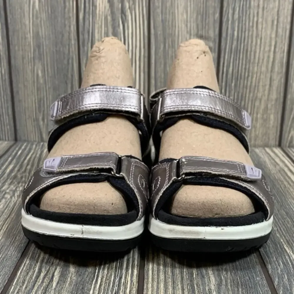 Hotter Women Walk II Stability‎ Metallic Purple Lavendar Sandals Sz 5 England